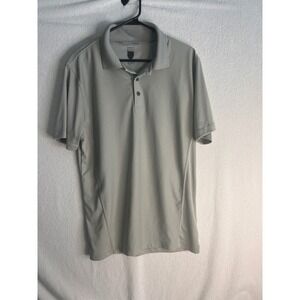 Faldo Swing Fit Golf Polo Shirt Mens Large Gray Ribbed Performance AKS 6102